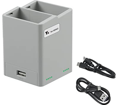 Chargeur de batterie double voie pour DJI MINI 3 Pro chargeur de drones, chargeur bidirectionnel pour batterie de drones intelligents avec câble USB-C-C/USB-C-A