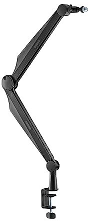 DRIFT GAMING FLEXA - Brazo de micrófono adaptable para mesa o escritorio gaming, mecanismo abrazadera, plegable, altura max. 84.7 cm, peso max. soportado 1 kg, rotación hasta 180º, color negro