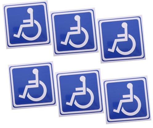 Gatuida 6blätter Behindertenparkplatz Aufkleber Selbstklebende Rollstuhlsymbole Für Fahrzeuge Ada-konforme Dekorative Zeichen Für Barrierefreie Toiletten Und Parkplätze Langlebig Und