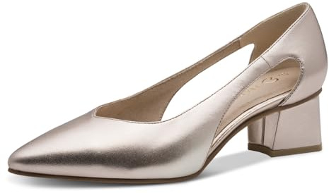 MARCO TOZZI Donna Décolleté Morbido Feel Me Plantare Pelle Pelle Soletta in Pelle Morbida Fodera Interna Moderno, Metallico (Platinum), 40 EU