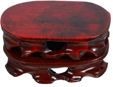 BESPORTBLE 2pcs Oval Wooden Stands for Display with Sturdy and Sturdy Structure, Simple Rustic Style Display Base for Flowerpot and Incense Burner, for Home Decoration