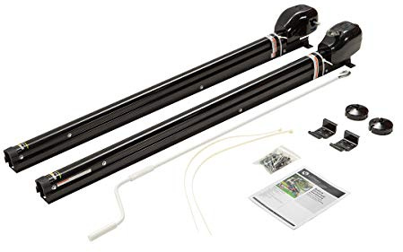 Solera 69 in. Hybrid Universal RV Awning Arms Hardware Kit, Easy to Install, Two-Position Pitch, Auto Rain Dump, Crank Wand, Installation Hardware Included, Simple One-Step Setup, Black - 434727
