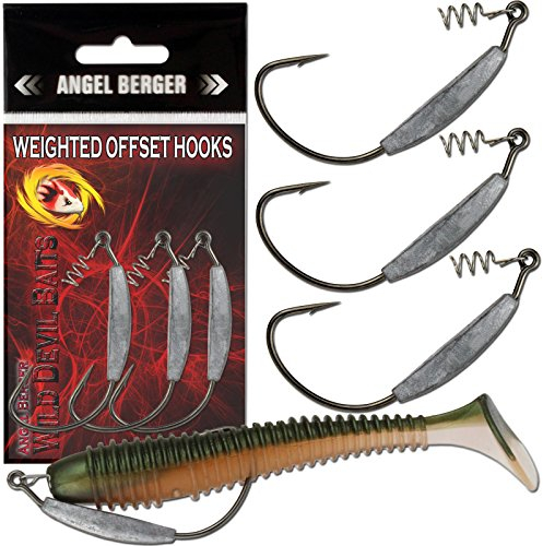 Angel-Berger Wild Devil Baits Weighted Offset Hook 3 Stück (3/0 5g)