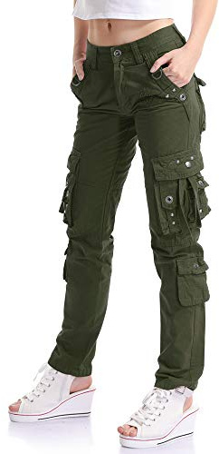 OCHENTA Femme Pantalon De Travail Combat Cargo Plusieurs Poches