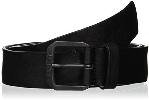 Replay Cintura in pelle da uomo , nera (Black 098), 110 cm
