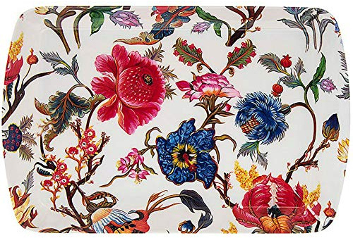 The Leonardo Collection - Vassoio in Melamina Multicolor Rettangolare, Design Floreale Lussureggiante, Resistente al Calore, Dishwasher Safe, Dimensioni: 24 x 16 x 3 cm