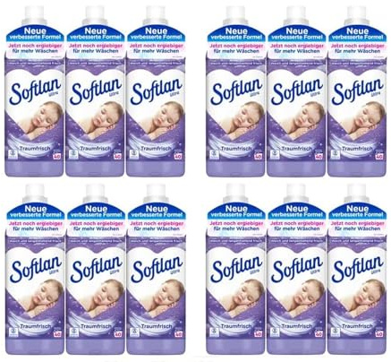 14tlg. Set kompatibel 12x1000ml Softlan Ultra Weichspüler Traumfrisch 480WL | + 1 x Kuschelweich Duftsäckchen - Box Wilde Vanille + Mini-Bag von STUDIO.MUNET