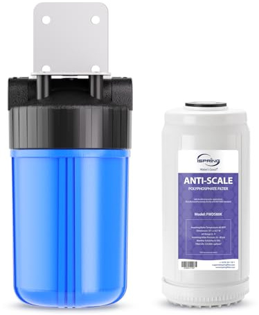 iSpring WDS80K Filtre Anti-Calcaire 10 x 4,5, Filtre à Eau pour Toute la Maison, Inhibiteur de Tartre Breveté, Anti-Incrustations, Prévention du Calcaire dans les Tuyaux