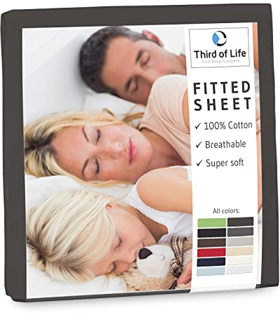 Spannbettlaken 180x200 cm aus 100% natürlicher Baumwolle I Das atmungsaktive & fusselfreie Bettlaken ALBA ist elastisch & weich I Designed in Germany I Langlebiger Jersey-Bettbezug I 180x200cm