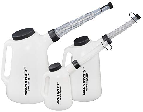 HASKYY Ölkannen 1L + 3L + 5L Set Kanne Kfz Werkzeug Messkanne Füllkanne