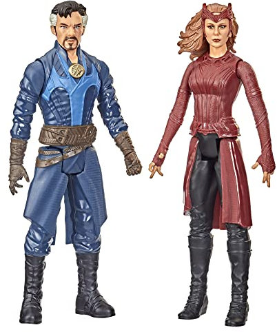 Marvel Avengers Titan Hero Series Doctor Strange in The Multiverse of Madness Toys, Doctor Strange The Scarlet Witch 12-Inch-Scale 2-Pack