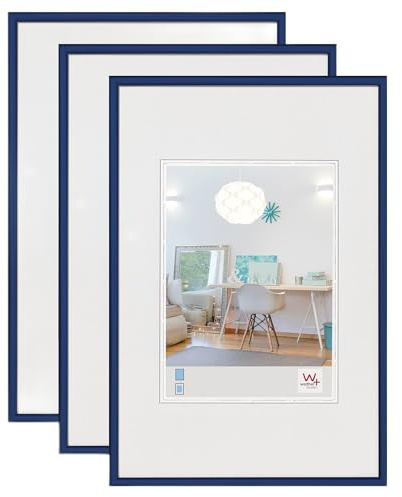 walther design Bilderrahmen blau 20 x 30 cm 3er Pack, New Lifestyle Kunststoffrahmen KV030L3