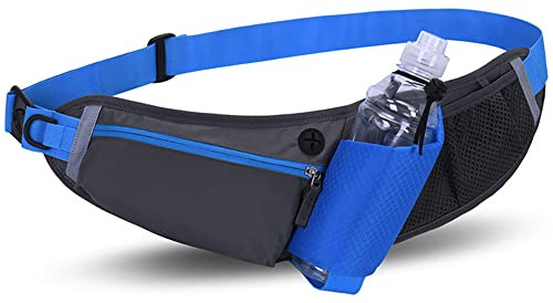 NEUSOP Midjeväska, dricksbälte, sport, löpbälte med vattenflaska, midjeväska för män, kvinnor, midjeväska, höftväska, sport, dricksbälte, midjepacks för utomhus, fitness, maraton, jogging, cykling, blå