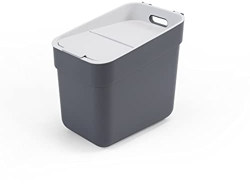 Curver Ready to Collect 100% Recycled 20L Kitchen Accessories Recycling Lift Top Bin Dark Grey Light Grey Lid