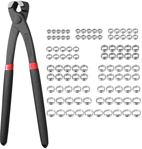 VORXEON Colliers de Serrage 100pcs avec Pince Collier Tuyau, Colliers Tuyaux 5.8-21mm en Acier Inoxydable 304 avec pour Tuyau attaches resserrer, tube d'automobiles
