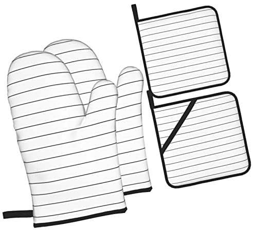 Maniques Cuisine Lignes Fines Rayées sans Soudure Anti Chaleur Maniques avec Maniques Gants De Cuisine pour Cadeaux Four Barbecue Barbecue