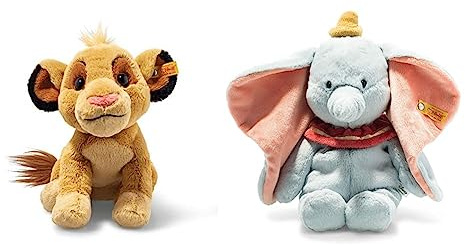 Steiff 24665 Soft Cuddly Friends Disney Originals Simba 26cm & Kuscheltier Dumbo aus Winnie Puh, Süßes Stofftier