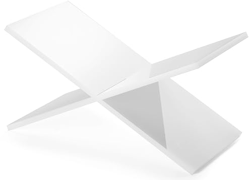 Red Co. Glänzender weißer Acryl-Buchhalter, 2-teilig, Leseständer für offene und geschlossene Bücher, Zeitschriften, Lehrbücher, 15,2 x 27,9 x 15,2 cm