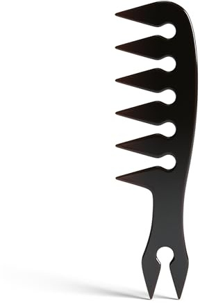 Tribal Chimp Hair Styling Comb, Wide Tooth Comb for Straight, Wavy, Curly, Colored Hair for Personal, Pro Use – Black