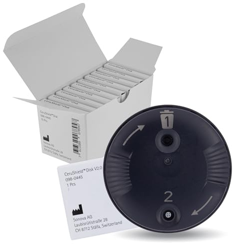 Original OEM Schweiz vaxskyddsfilter, Cerushield Disk v2.0 098-0445 tillbehör för Phonak hörapparat Audeo Marvel Paradise Lumity-hörapparat endast SDS 4.0-mottagare – 10-pack/80 filter totalt
