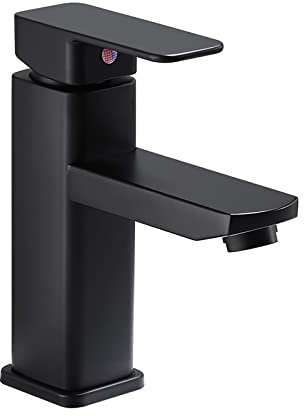 Bathroom Faucet Taps Square Black Countertop Basin Basin Faucet Bathroom Washbasin Undercounter Basin Hot and Cold Faucet, Undercounter Basin