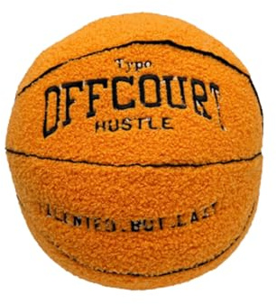 Herfair 3D offcourt basketkudde 25 cm basketkudde mjuk basketboll plyschboll dekoration rum basketpresent för pojkar flickor (orange)