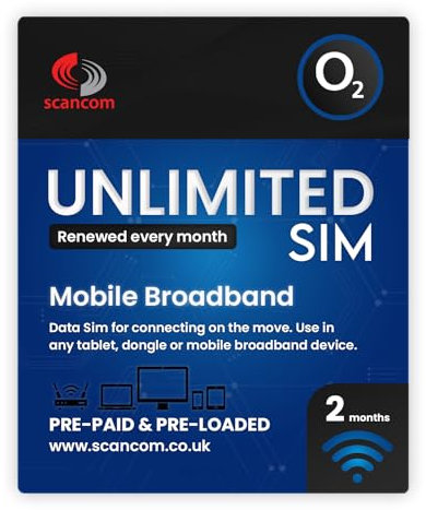 O2 Unlimited 5G Data SIM. Perfect for unlocked Phones, Routers, Tablets and Wifi Dongles - Activate anytime when you receive the SIM - Choose your Data Duration (2 Months)