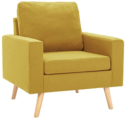 Makastle Sessel Wohnzimmer Schlafzimmer Einzelsofa Loungesessel modern Relaxsessel Polstersessel, Gelb Stoff