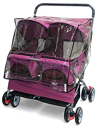 Haustier-Buggys für mittelgroße und kleine Hunde, Premium-Haustier-Buggy, Doppel-Schlafnest-Sitzer für Hunde, Katzen und mehr, Haustier-Transportbox, zusammenklappbarer Hunde-Reisekinderwagen (rosar