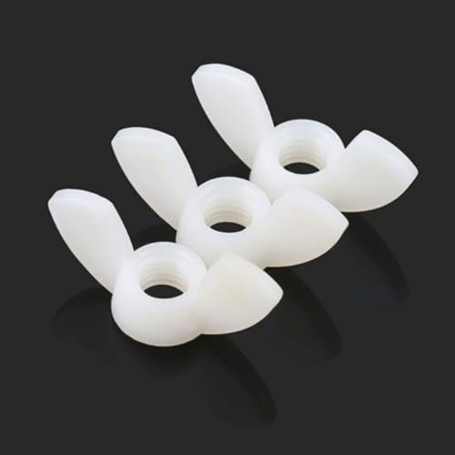 Flügelmuttern, 10 Stück Nylon-Flügelmutter, Kunststoffbarrenmutter, Kunststofftyp, Kunststoff-Hutmutter(White,M5)