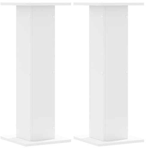 vidaXL Soportes de Plantas 2 uds Madera ingeniería Blanco 30x30x80 cm, Soporte de Flor, Soporte de Planta de casa, Mesa de Planta, Soporte de Maceta