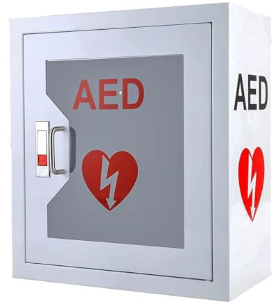 SXTYFBB AED-Defibrillator-Schrank, an der Wand montierter AED-Aufbewahrungsschrank, Herz-Defibrillations-Alarmbox mit Daumenschloss, Erste-Hilfe-Schrank, Erste-Hilfe-Koffer für Büro, Pflegeheim, Bus