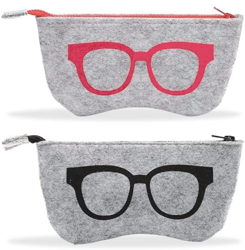 JEYORZY 2x custodia protettiva per occhiali, Sacchetti per Occhiali, Astuccio per Occhiali da Sole, Custodia Morbida per Occhiali da Sole Portatile, Borsa Porta Occhiali per Protezione e Conservazione