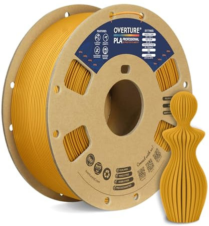 OVERTURE PLA Plus (PLA+) PLA-Filament 1,75 mm, professionelle PLA-Festigkeit, 1kg Filament (2,2 lbs), Maßgenauigkeit +/- 0,02 mm, für 3D-Drucker (Royal Gold)