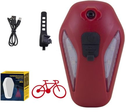 BOWTONG Taillight Projection Light Led Warning Night Waterproof Accessories Lamp L2a8 Cycling