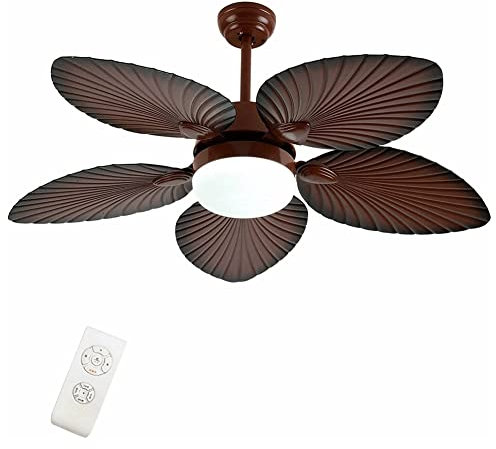 Chandelier light , ModernChandelier, Tropical Style Quiet Ceiling Fans with Light 5 Palm Leaf Shaped Blades Ceiling Fan Chandelier Large Metal Fixture Home Decor for Bedroom Home Office Restaurant Bar