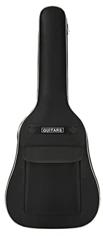Gitarrentasche für 40/41 Zoll, 600D Oxford-Stoff, verstellbare Gitarren-Gigbag, wasserdicht, weicher Gitarren-Rucksack mit Schultergriff, großes Fassungsvermögen, schwarzer Akustikgitarrenkoffer, klas