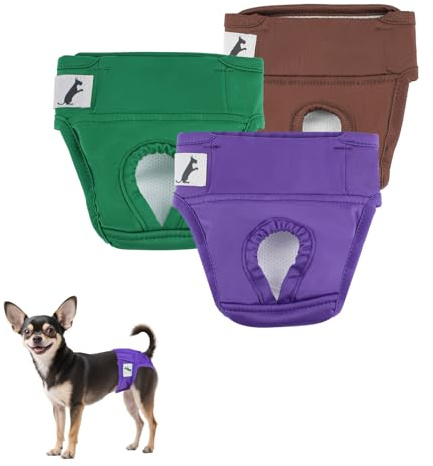 NAMSAN Hundewindeln 3 Stück Läufigkeitshose für Hündinnen Hochsaugfähige Perioden Schlüpfer für Hunde Schutzhöschen für Urin Inkontinenz/Untrainierte Welpen, S