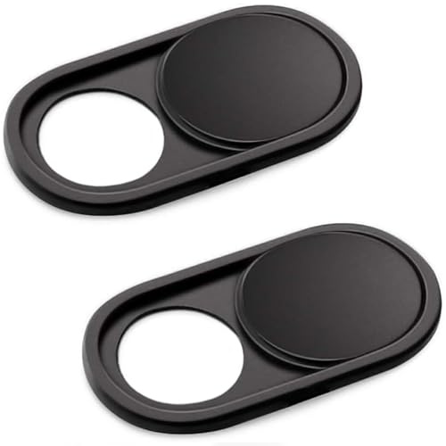 DAJING Metal Webcam Cover Slider [2-Pack], 0.6mm Ultra-Thin Laptop Camera Cover, Privacy Protector for MacBook, iPad, Tablets, and Most Laptops [Black]