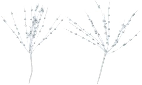Fluxioxtna 2 piezas de ramas de bayas de acebo de Navidad, arreglos de plantas de Navidad para coronas de Navidad, decoración de boda de Acción de Gracias