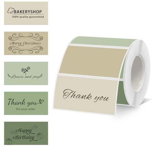 Starboling 2x1 Thermal Labels,Address Barcode Self-Adhesive Thermal Printer Stickers for Logo Design,Name/Price Tag,Address(Green Gradient)