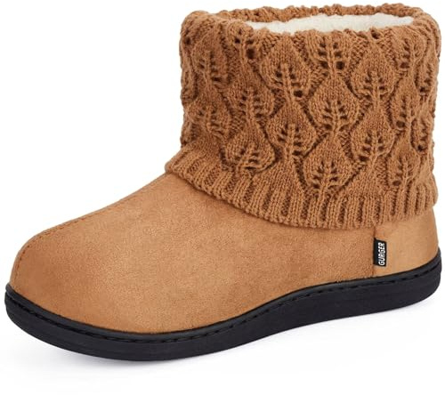 GURGER Chaussons Bottines Unisexe pour l’Hiver, Doublure Chaude en Fourrure Chaussons d’intérieur