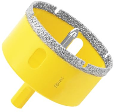 Aohhy Broca de Diamante 68mm con Piloto de Centrado, Profesional Sierra Coronas Perforadora de Diamante para Azulejos, Porcelana, Vidrio, Mármol y Cerámica