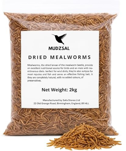 Premium 2-Kg Mealworms Bag for Wild Birds – Natural High-Protein, High-Energy Feed, Mess-Free Food for All Bird Species