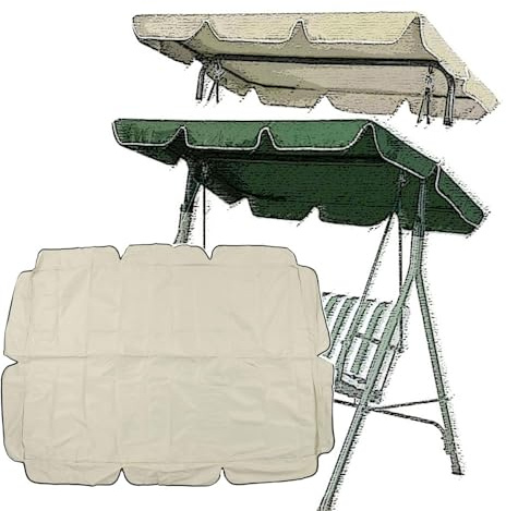 Vattentät Hollywood ersättning, 2–3-sits trädgård gungskydd, 150 cm, beige, 195 x 125 cm, trädgårdsstol sätesskydd, utomhusmöbler tillbehör