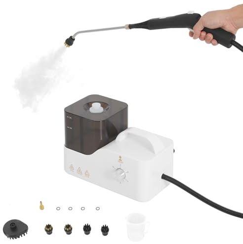 Pulitore a vapore, 2600 W, pulitore a vapore ad alta pressione da 3,5 bar, dispositivo portatile con serbatoio dell'acqua da 1,4 l, pulitore a vapore portatile ad alta temperatura per cucina, bagno