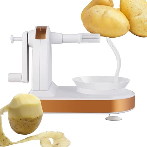 Éplucheur à manivelle - Outil pour éplucher pommes de terre, fruits et légumes - Outil multifonction | Gadget trancheuse rotative, accessoire de maison, appareil Ma