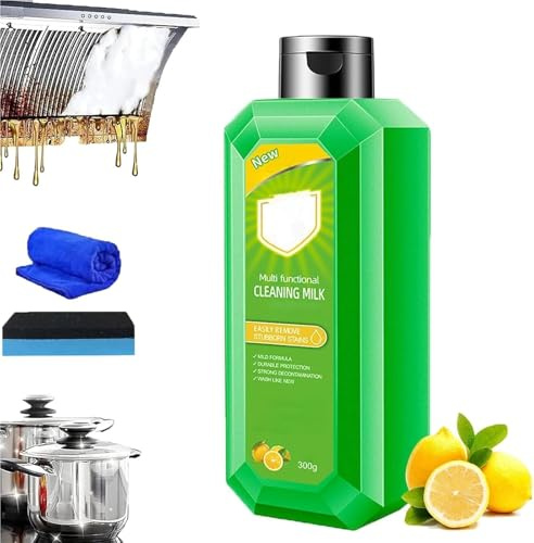Limpiador doméstico de leche limpieza 10.6 oz, nueva loción limpiadora concentrada multifuncional 2026, potente limpiador eficaz for manchas aceite pesadas, for la cocina del hogar