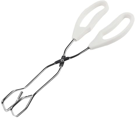 Kitchen Scissor Tongs, Stainless Steel Food Gripper Anti-Slip Frying Clamp, 25cm Cooking Scissors for BBQ, Camping, Restaurant, Catering Use