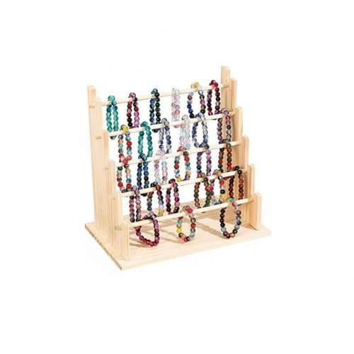 Ronyme Étagère Serre-tête Support Accessoires Cheveux Rangement Stockage Esthétique Organisateur en Bois Robuste Fonctionnel Adapté Chambre Décoration, Présentoir À Bijoux En Bois À Cinq Niveaux